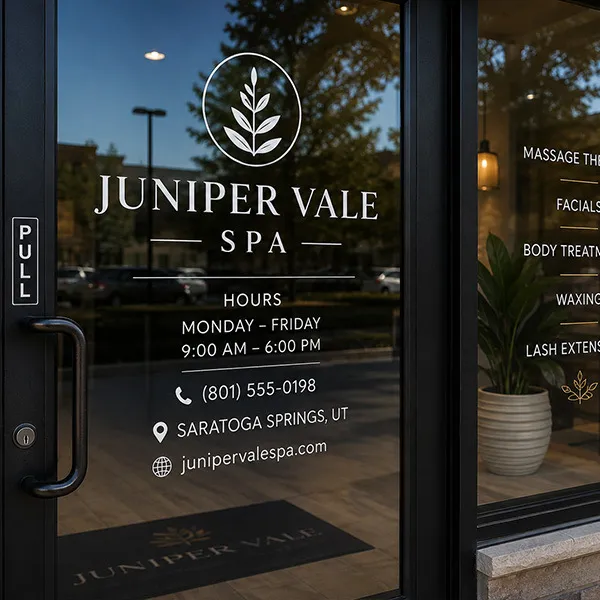 window lettering cut vinyl utah county